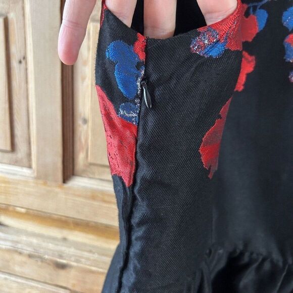 NWT‎ Frock Shop XL Black Red Sleeveless Floral Dress - Picture 13 of 14